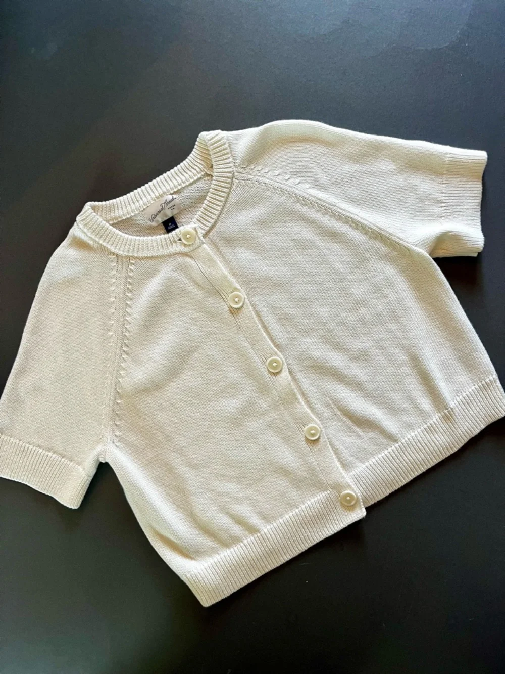 Universal Thread Cream Short Sleeve Button Cardigan 100% Cotton Size Medium NEW - Picture 3 of 13